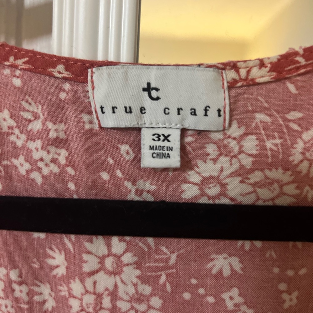 True Craft Brick Red Floral Dress - Picture 2 of 6
